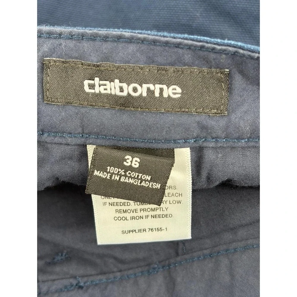Claiborne Causal/Dress Shorts, 100% Cotton, Navy, Mens Size 36, Pre-Owned